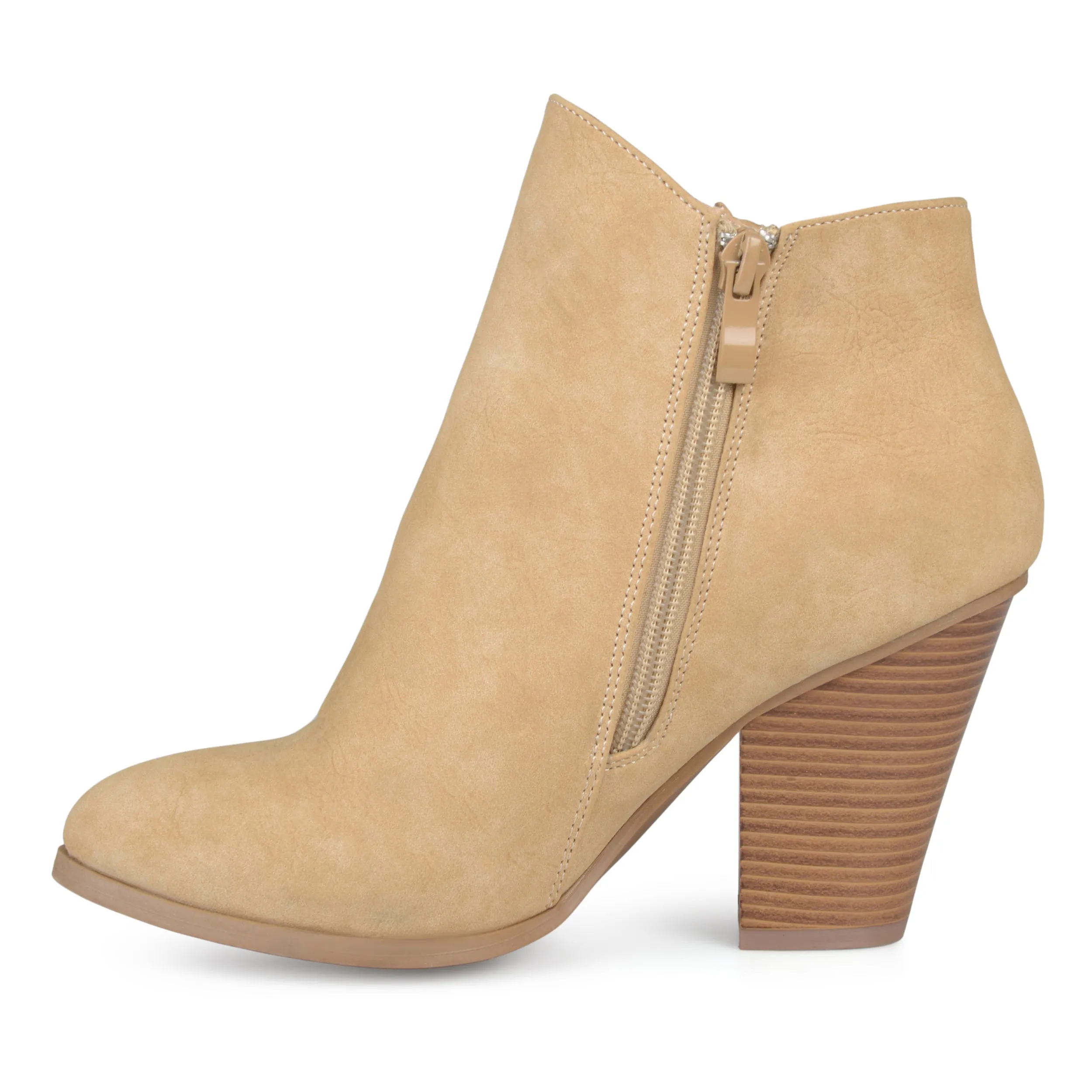Journee Collection Womens Vally Inside Zip Stacked Heel Booties