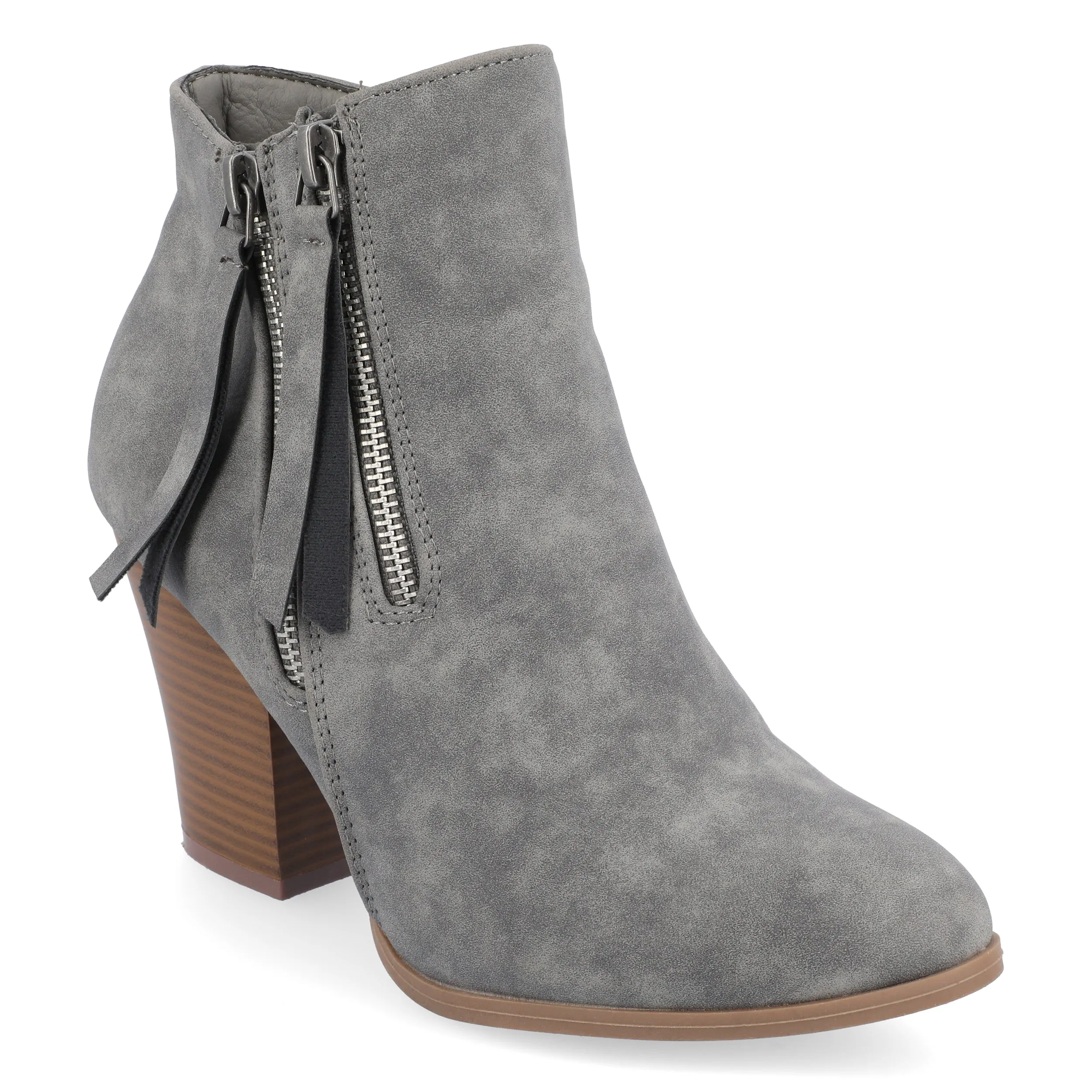 Journee Collection Womens Vally Inside Zip Stacked Heel Booties