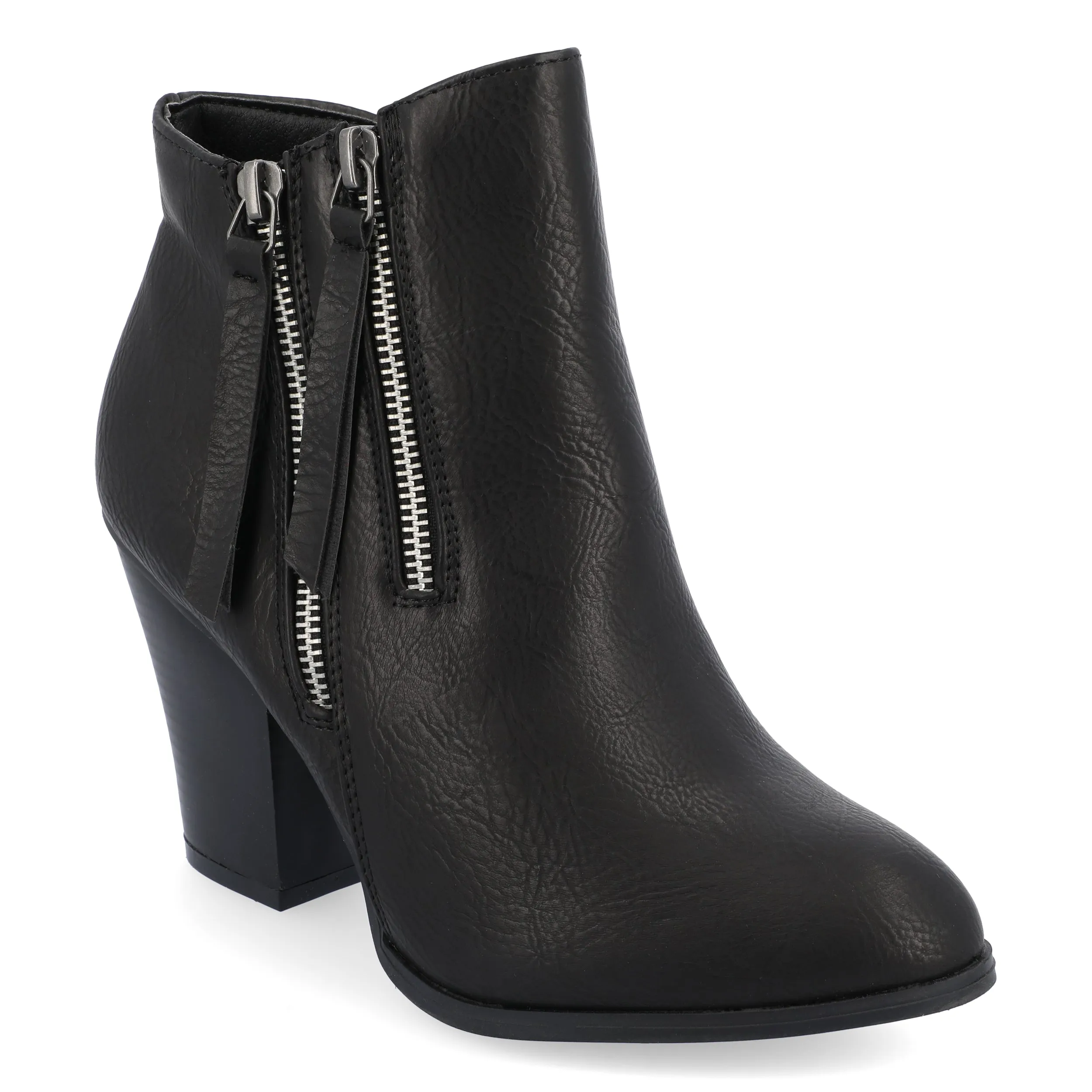 Journee Collection Womens Vally Inside Zip Stacked Heel Booties