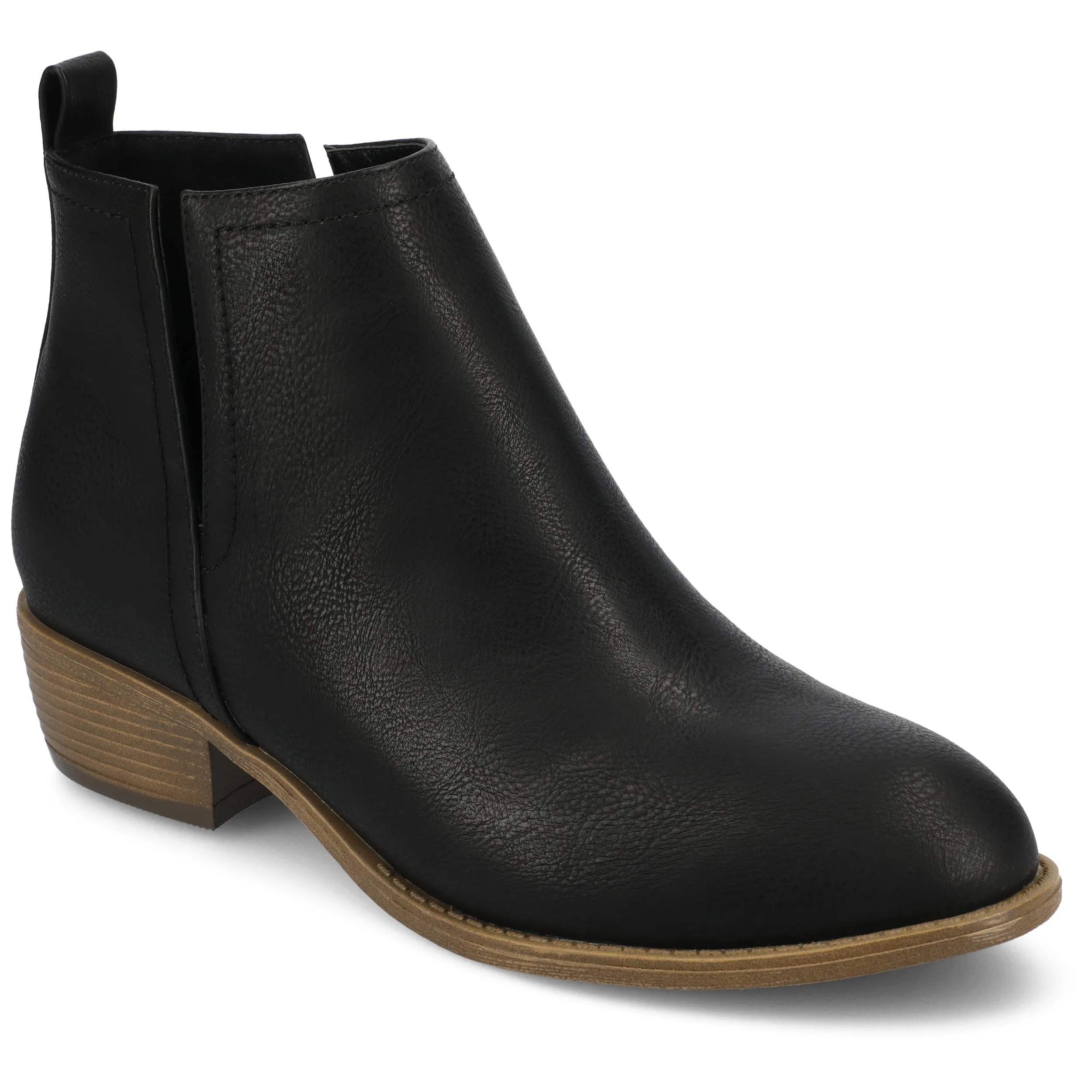 Journee Womens Rimi Pull On Stacked Heel Booties