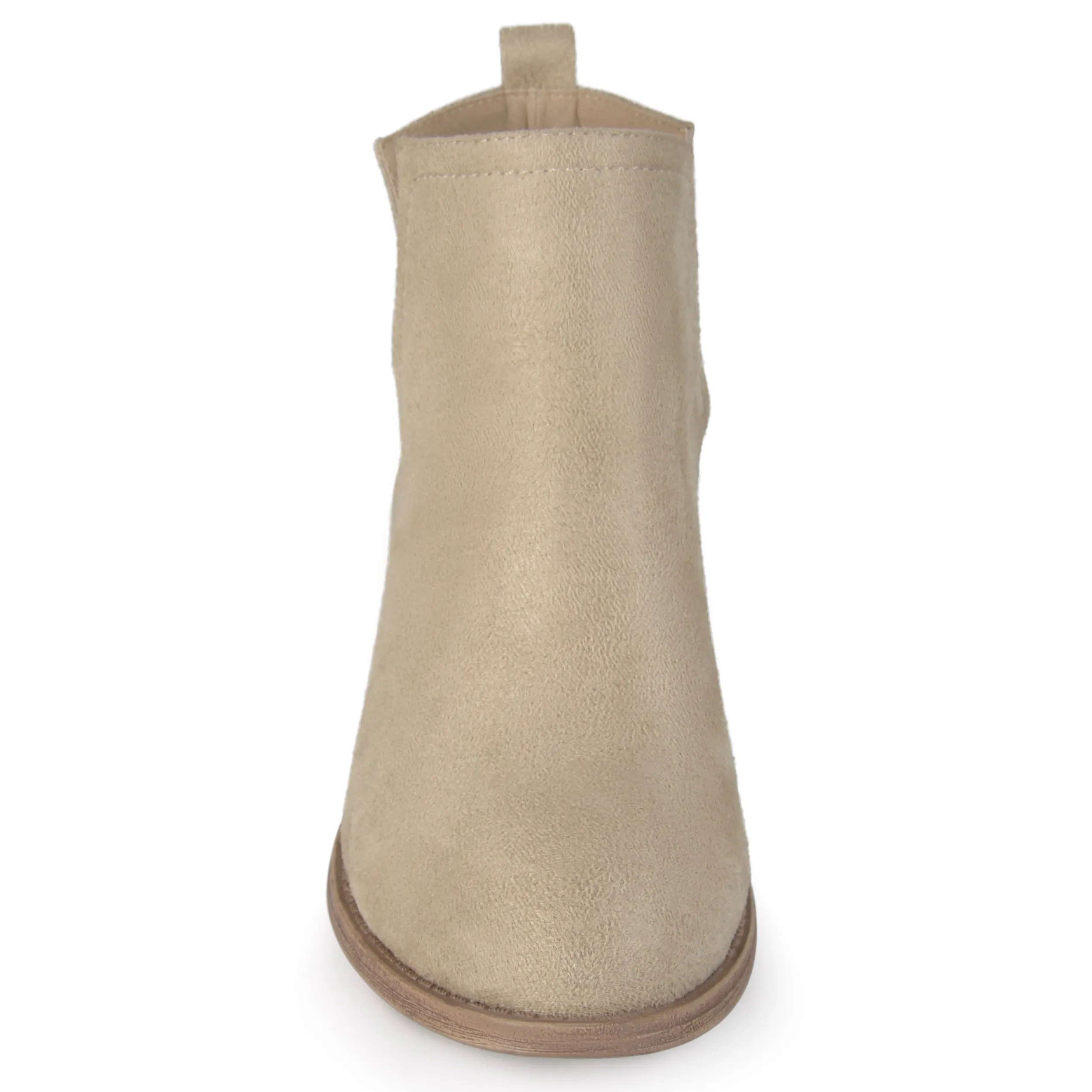 Journee Womens Rimi Pull On Stacked Heel Booties