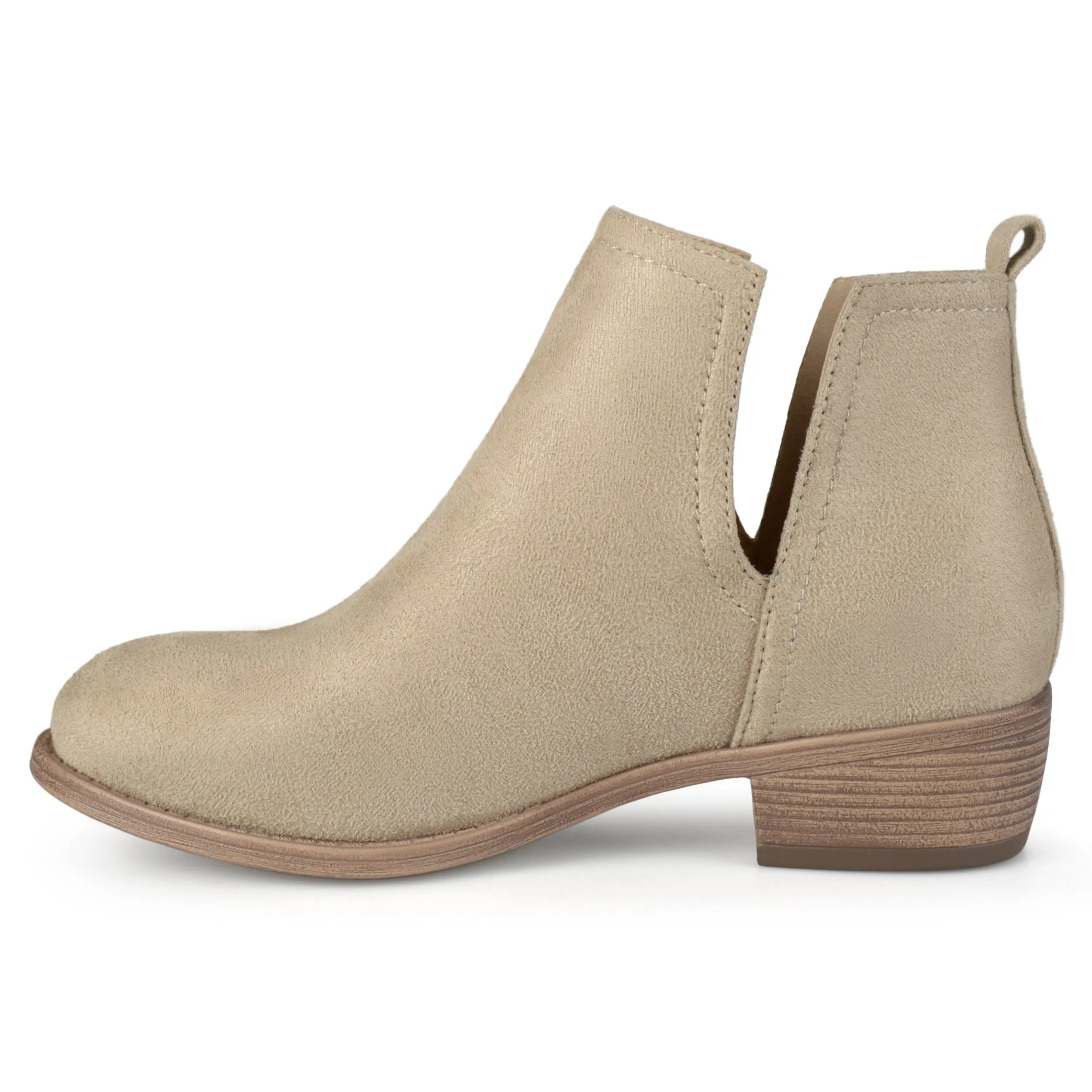 Journee Womens Rimi Pull On Stacked Heel Booties