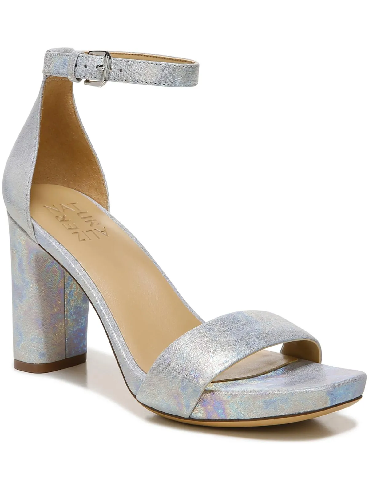JOY  Womens Faux Suede Open Toe Pumps