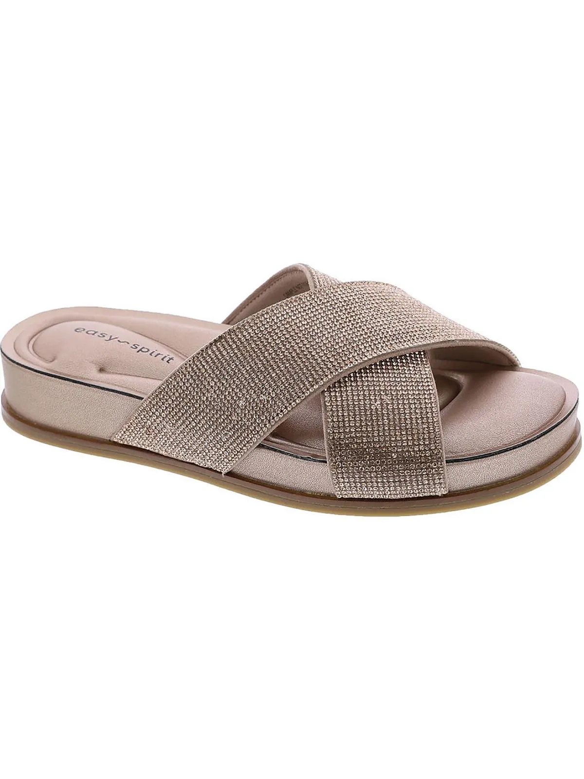 Judy 5 Womens Metallic Embellished Slide Sandals