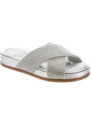 Judy 5 Womens Metallic Embellished Slide Sandals