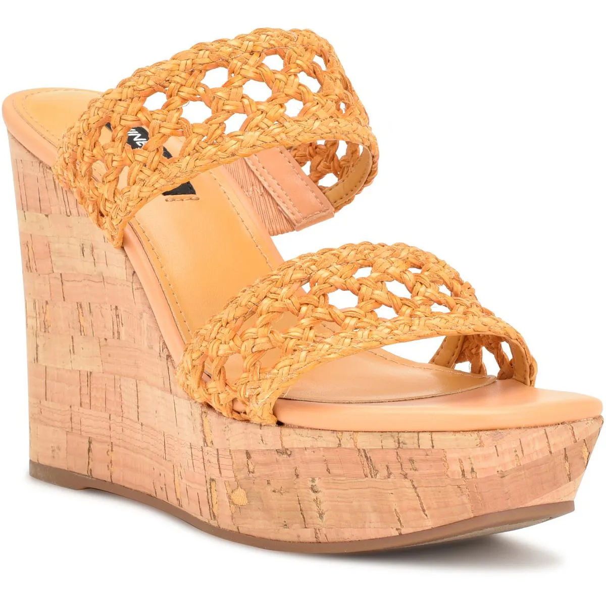KALANI2 Womens Cork heel Square toe Wedge Sandals