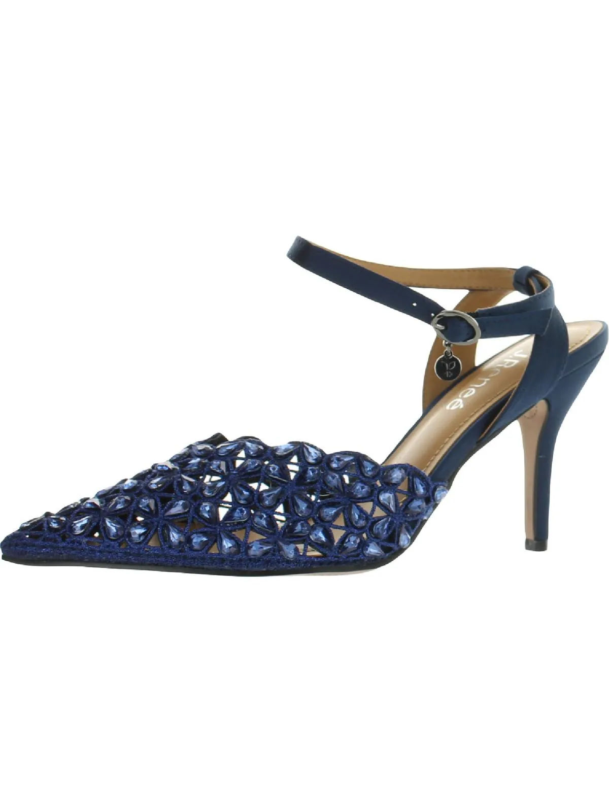 Kamilo Womens Satin Embellished Pointed Toe Heels