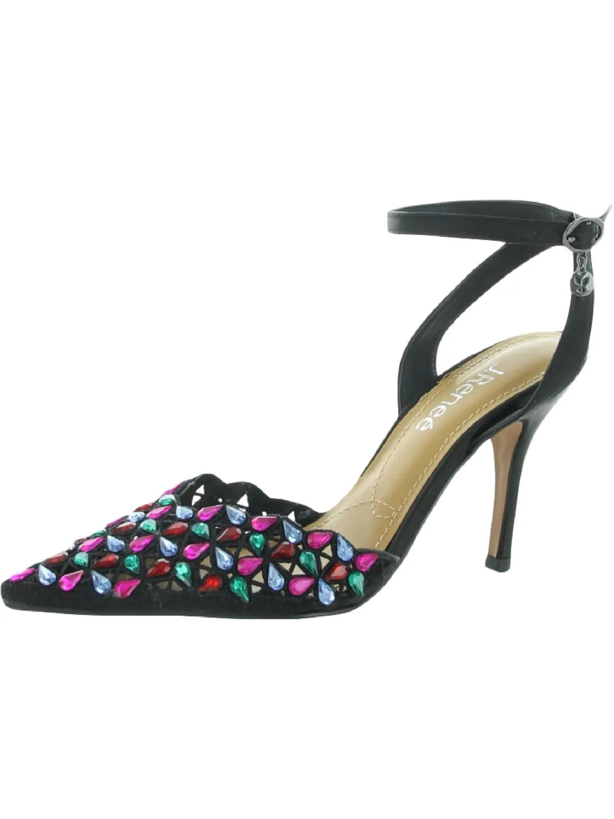 Kamilo Womens Satin Embellished Pointed Toe Heels