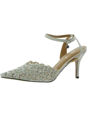 Kamilo Womens Satin Embellished Pointed Toe Heels