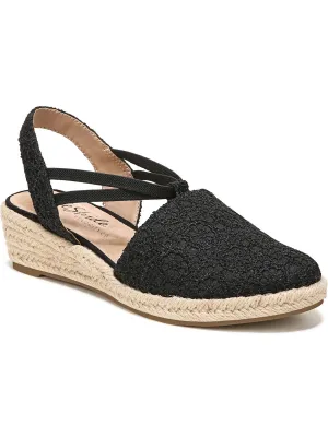 Katrina 2 Womens Textured Round Toe Wedge Heels