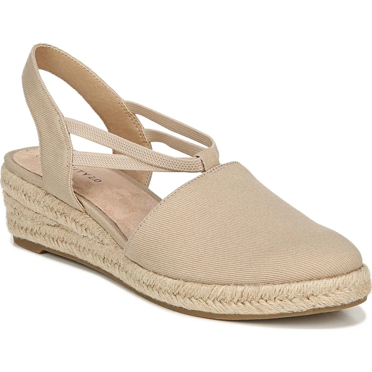 Katrina 2 Womens Textured Round Toe Wedge Heels