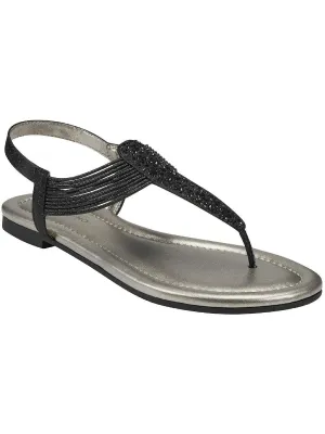 Kayte Womens Glitter Jeweled Thong Sandals