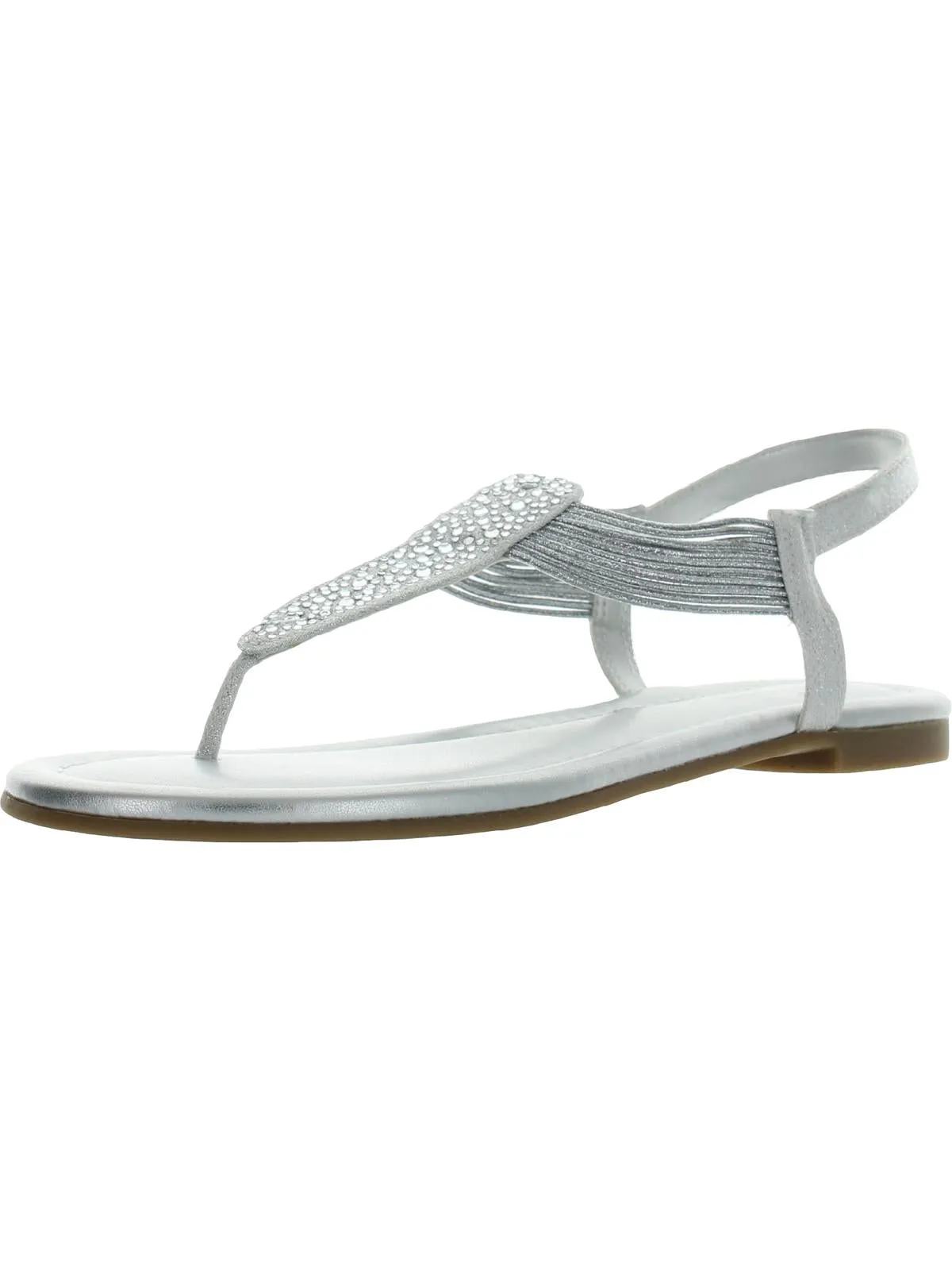 Kayte Womens Glitter Jeweled Thong Sandals