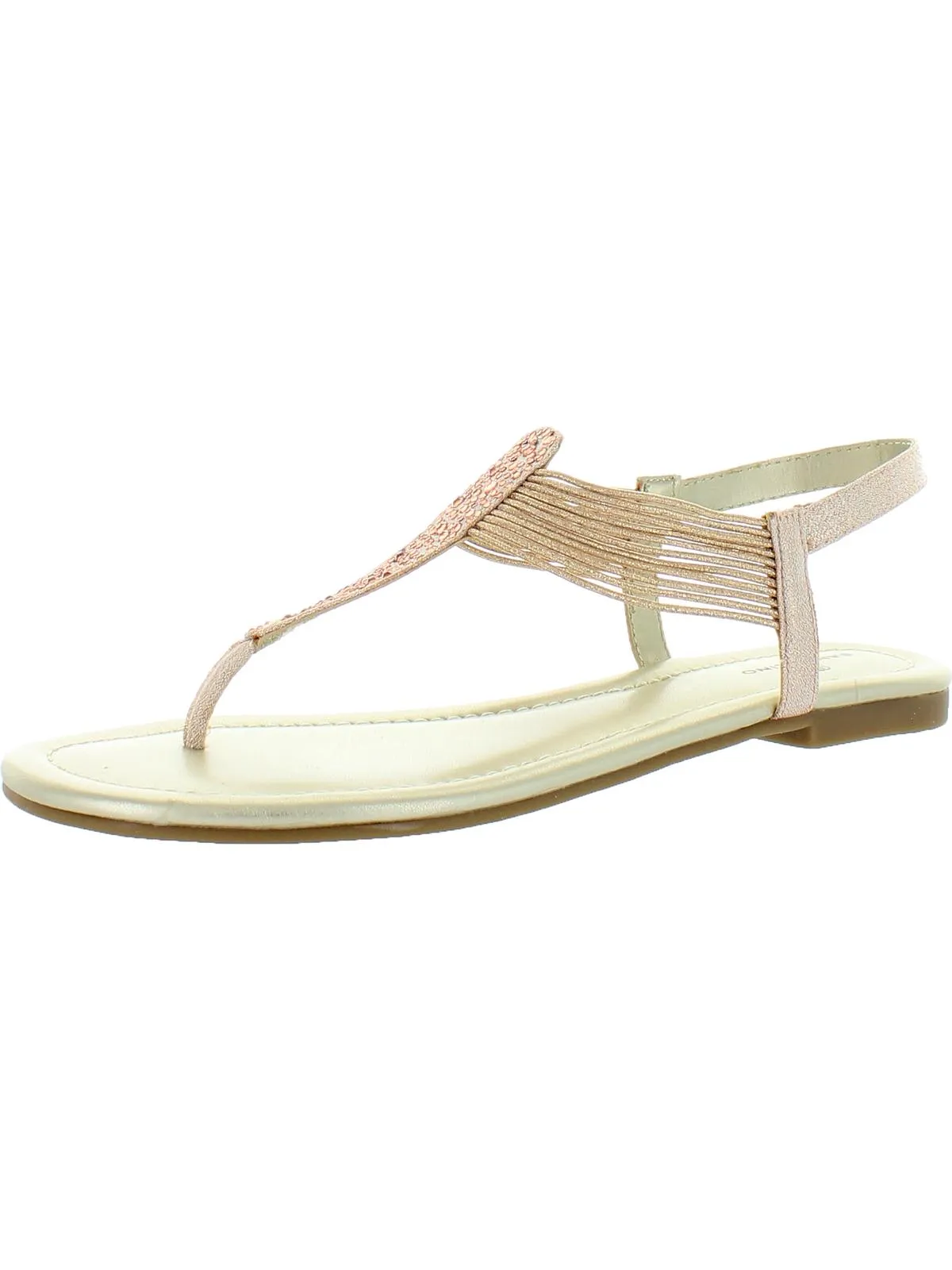 Kayte Womens Glitter Jeweled Thong Sandals