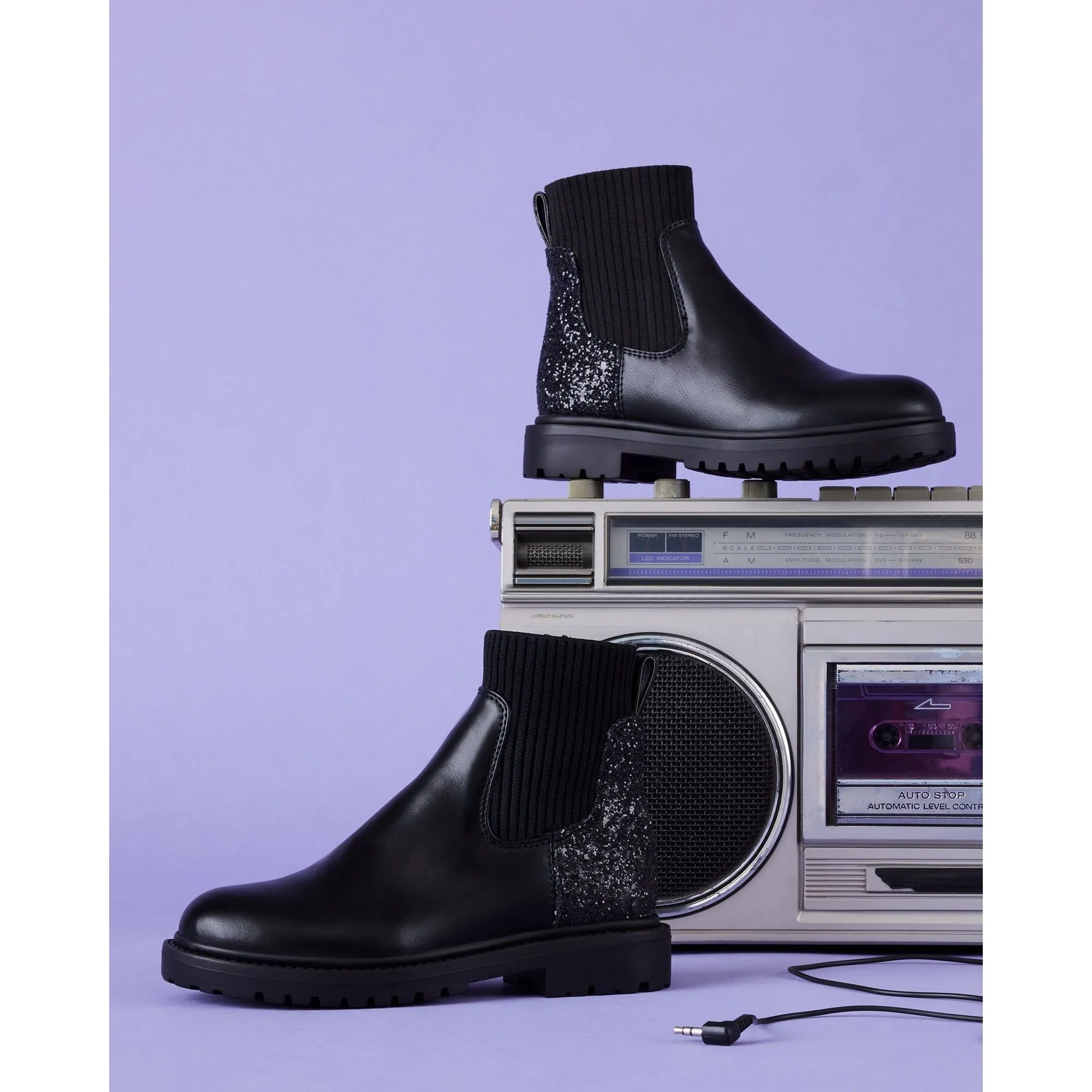 Kids' Lilyana Black Glitter