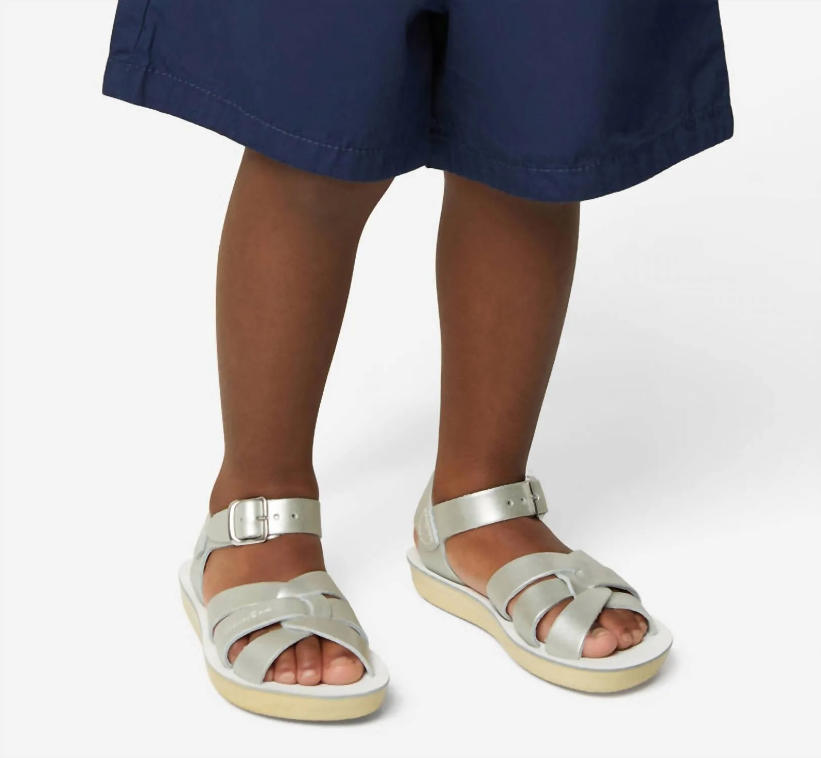 Kid's Swimmer Salt Water Sandals In Silver