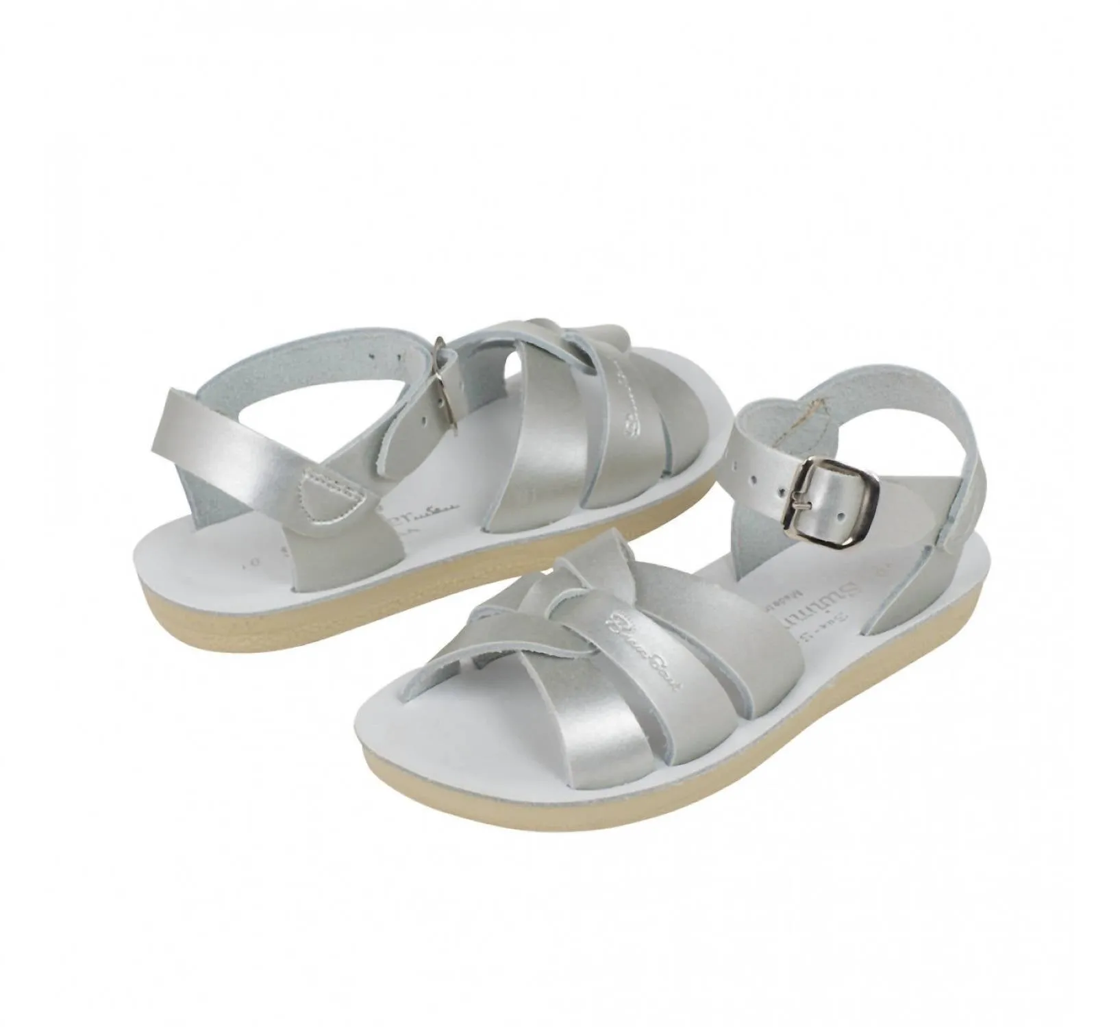 Kid's Swimmer Salt Water Sandals In Silver