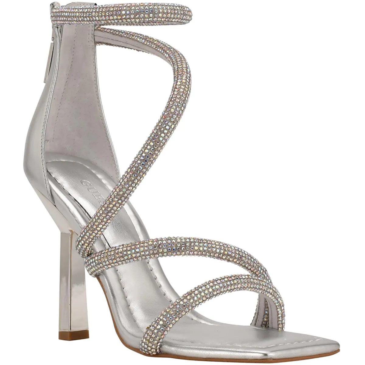 Lalali Womens Embellished Square Toe Strappy Sandals