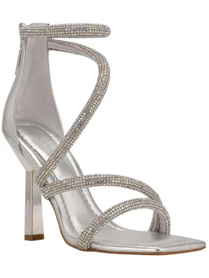 Lalali Womens Embellished Square Toe Strappy Sandals