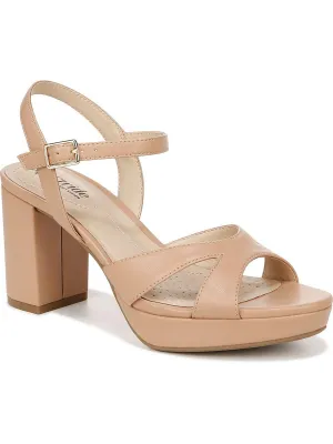 Last Dance 4 Womens Denim Ankle Strap Block Heels