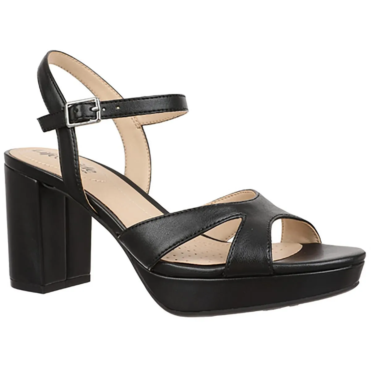 Last Dance 4 Womens Denim Ankle Strap Block Heels