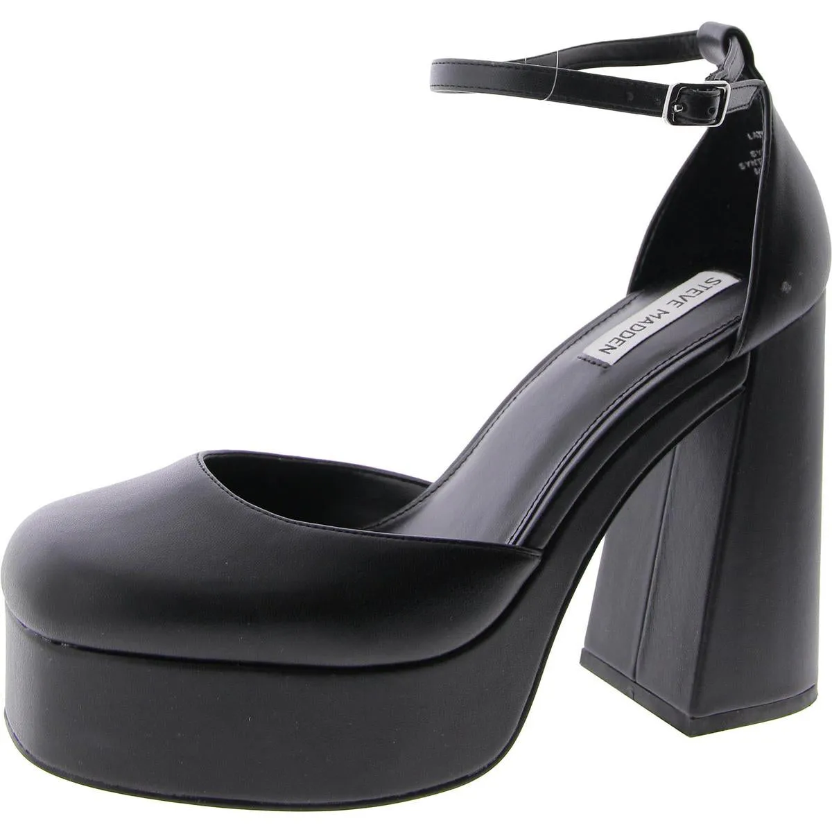 Later Womens Faux Leather Ankle Strap Platform Heels