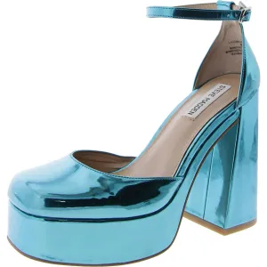 Later Womens Faux Leather Ankle Strap Platform Heels