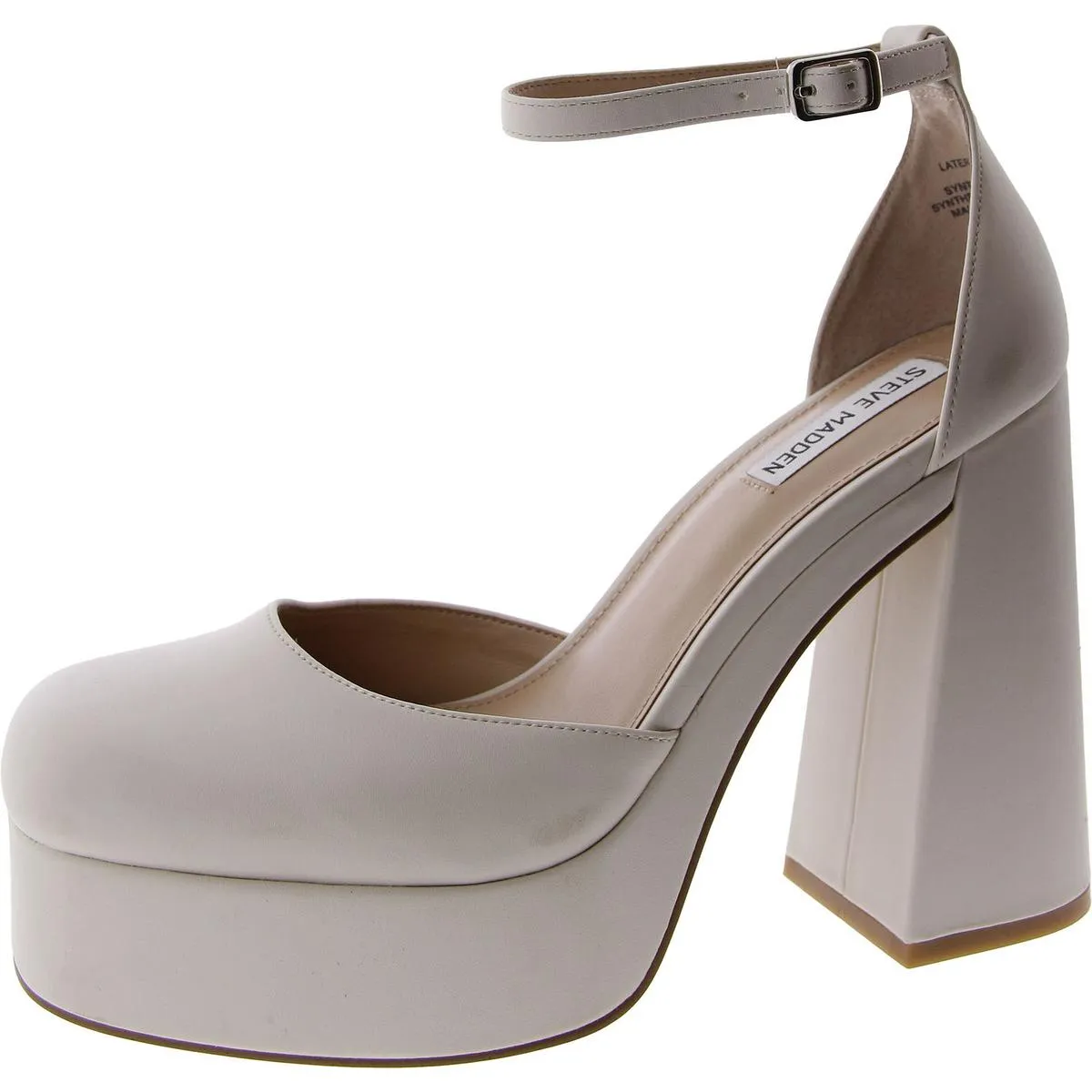 Later Womens Faux Leather Ankle Strap Platform Heels