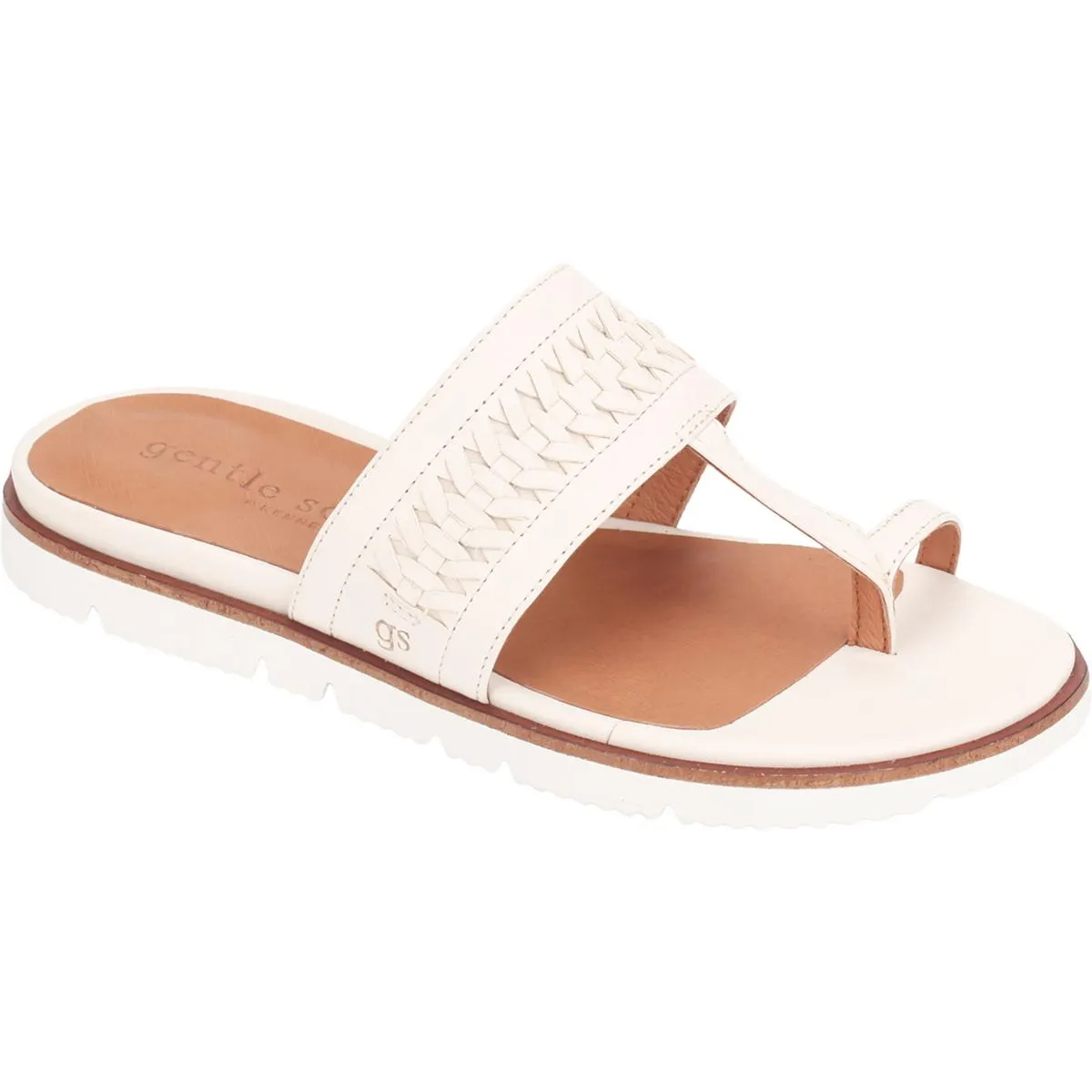 Lavern Lite Thong Braid Womens Leather Padded Insole Flip-Flops