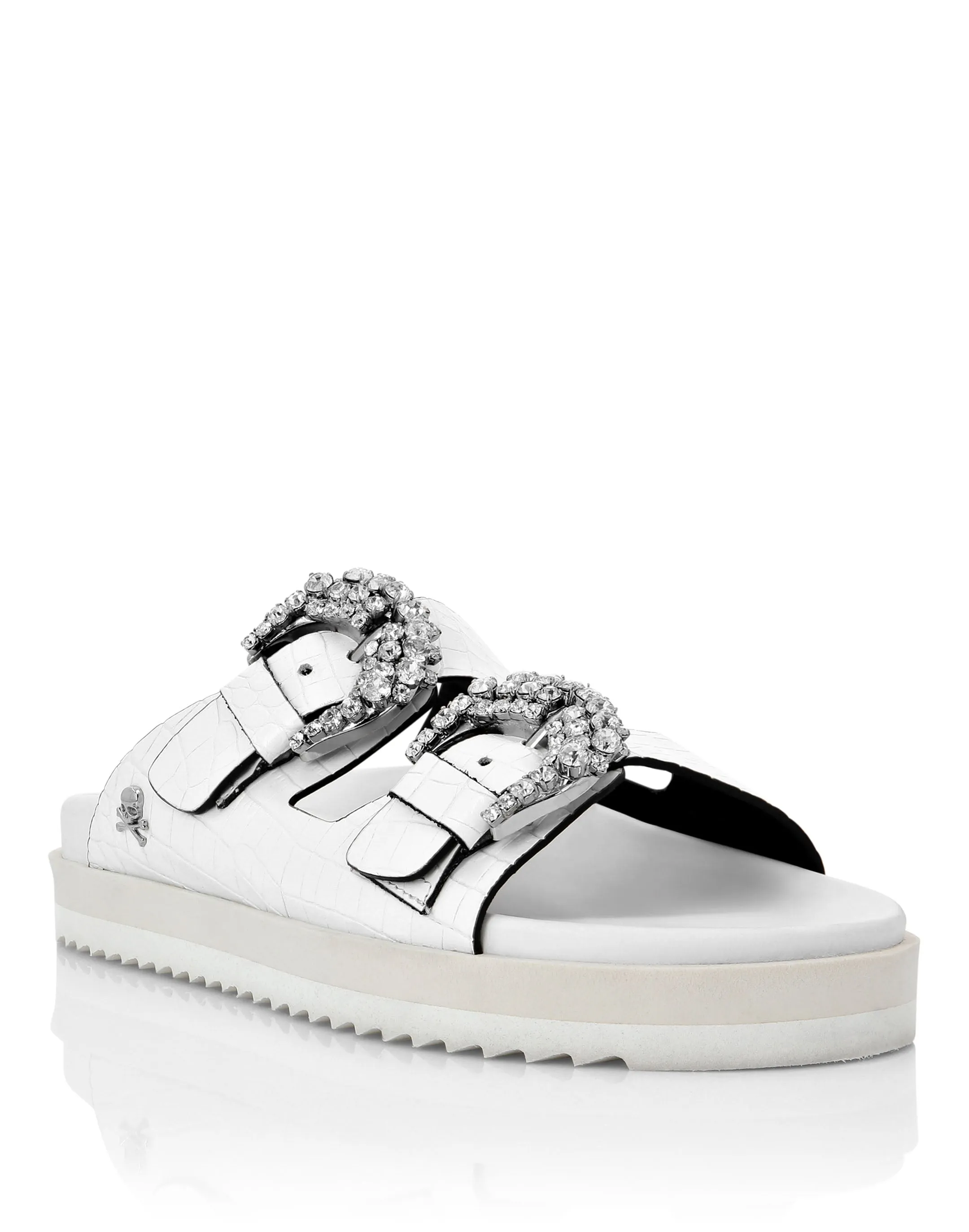 Leather Sandals Cocco Print Skull