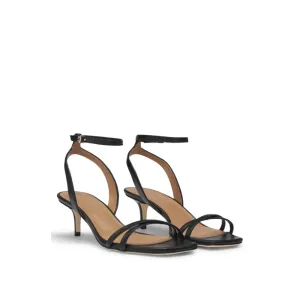 Leather sandals with Double B monogram
