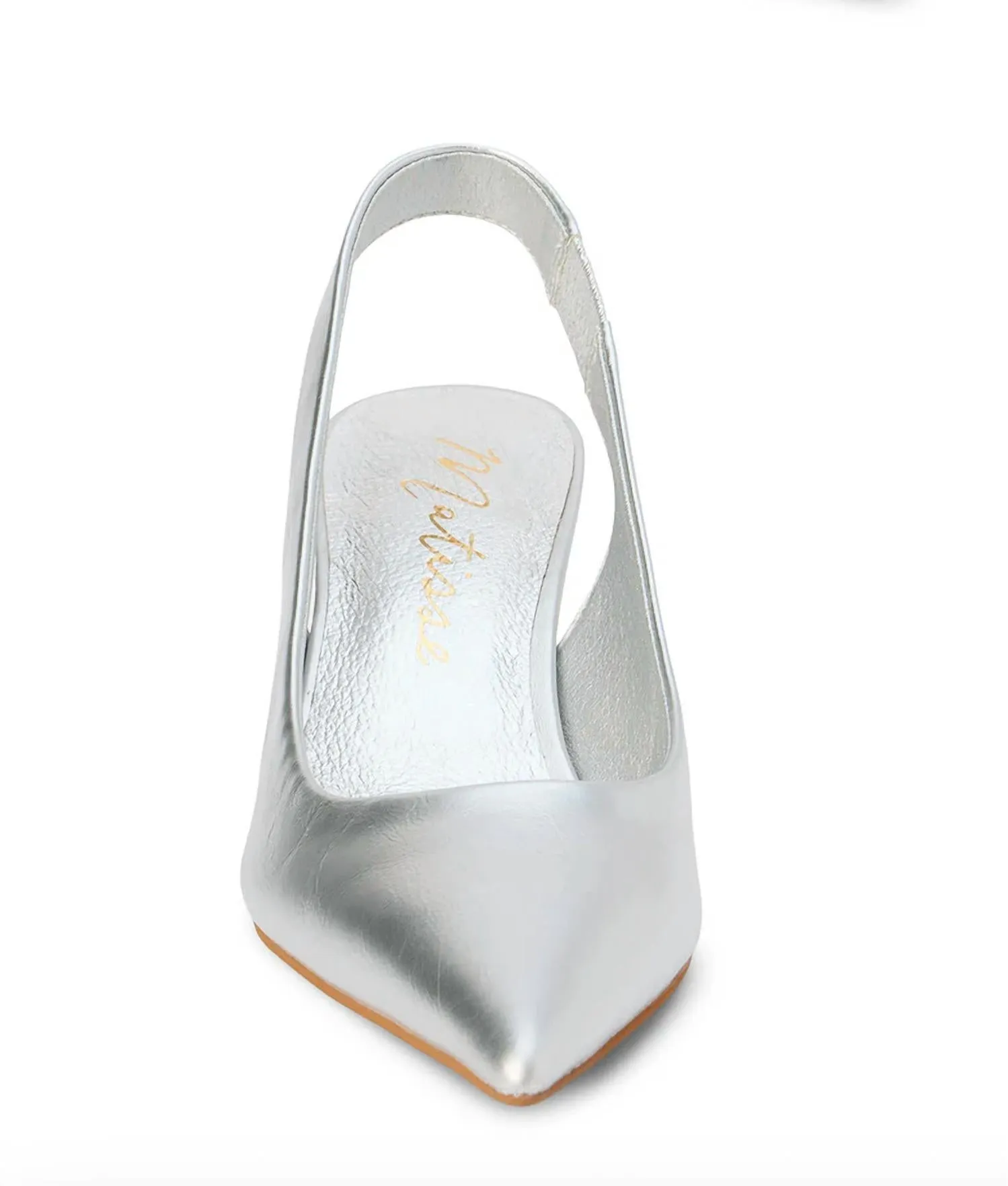 Leona Slingback Heels In Silver