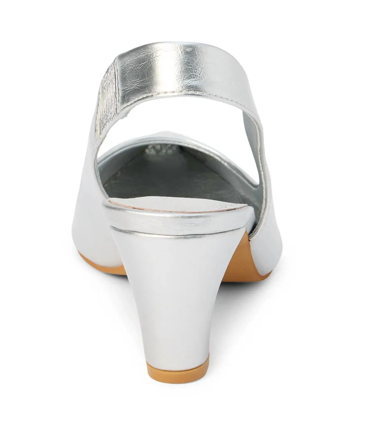Leona Slingback Heels In Silver