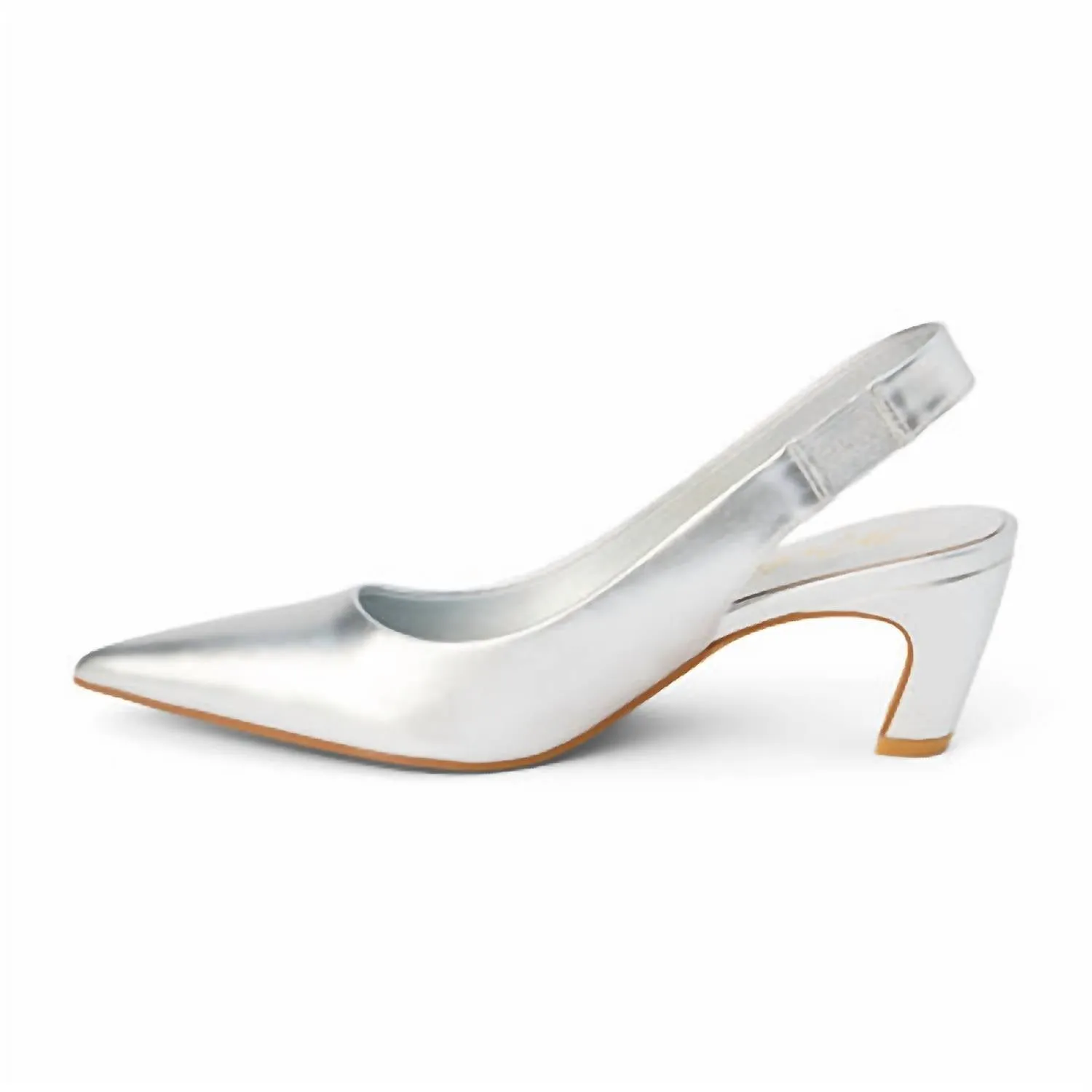 Leona Slingback Heels In Silver