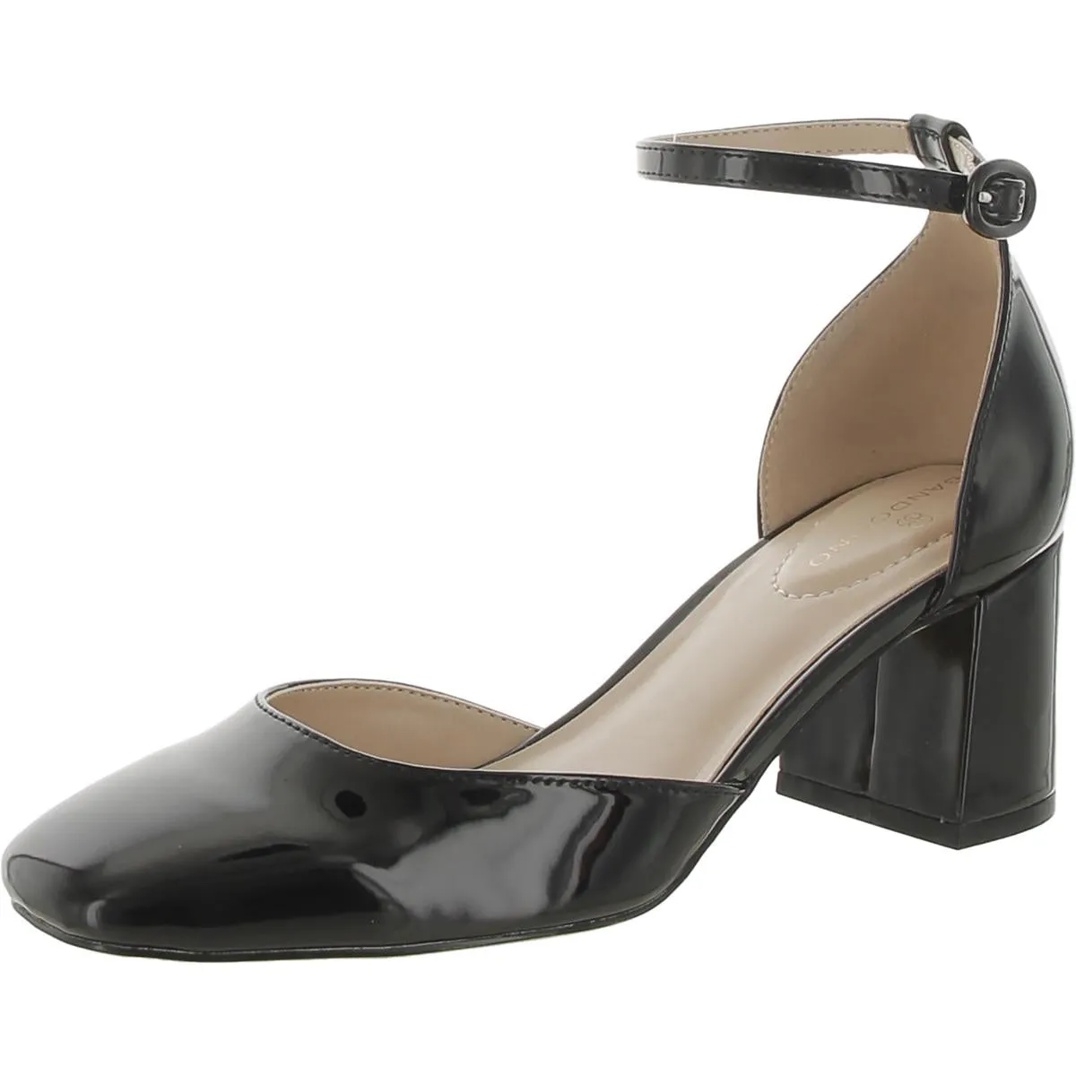 Lets Add Womens Patent Ankle Strap Pumps