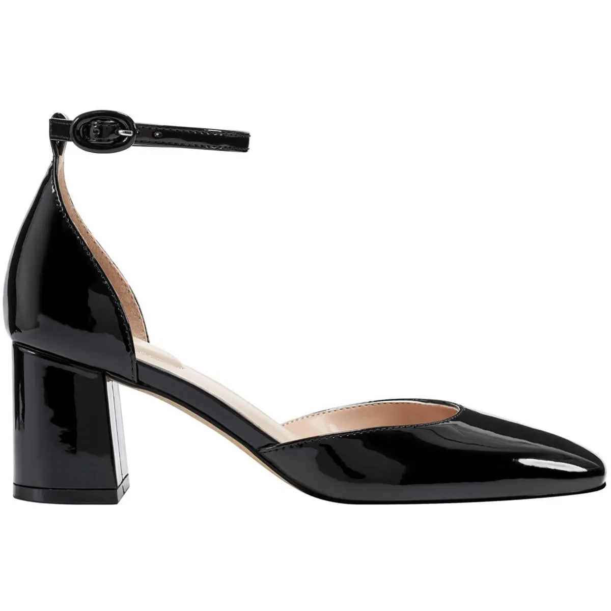 Lets Add Womens Patent Ankle Strap Pumps
