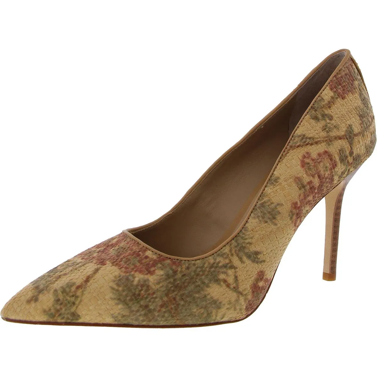 Lindella Womens Leather Slip On Pointed Toe Heels