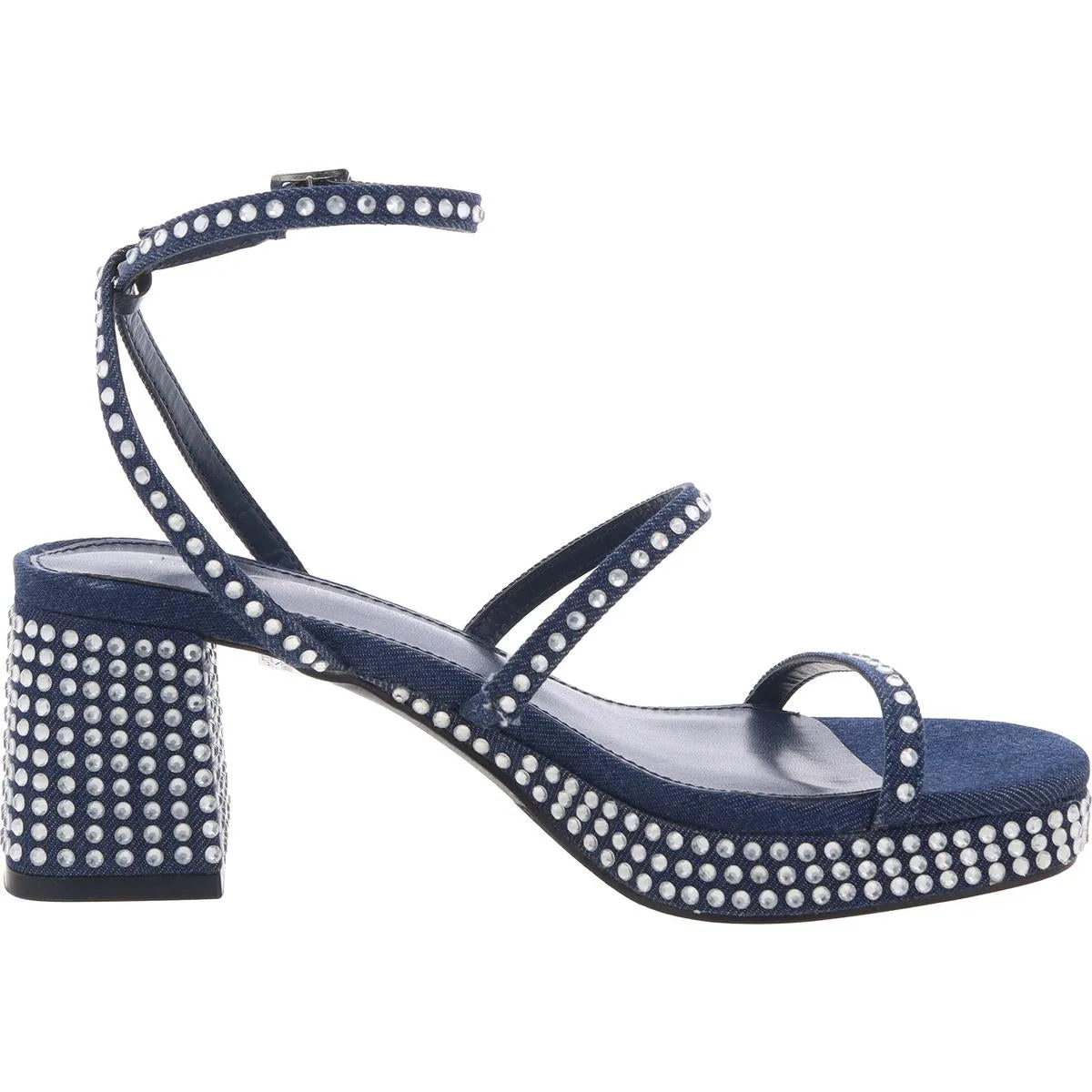 Lissena Womens Block Heel Faux Leather Ankle Strap