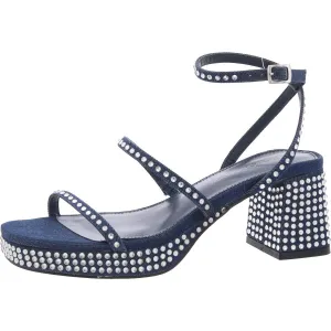 Lissena Womens Block Heel Faux Leather Ankle Strap