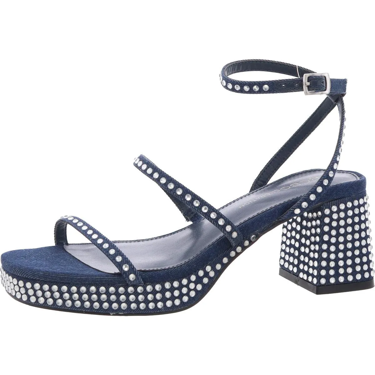 Lissena Womens Block Heel Faux Leather Ankle Strap