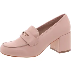 Liyla Womens Comfort Insole Block Heel Loafer Heels