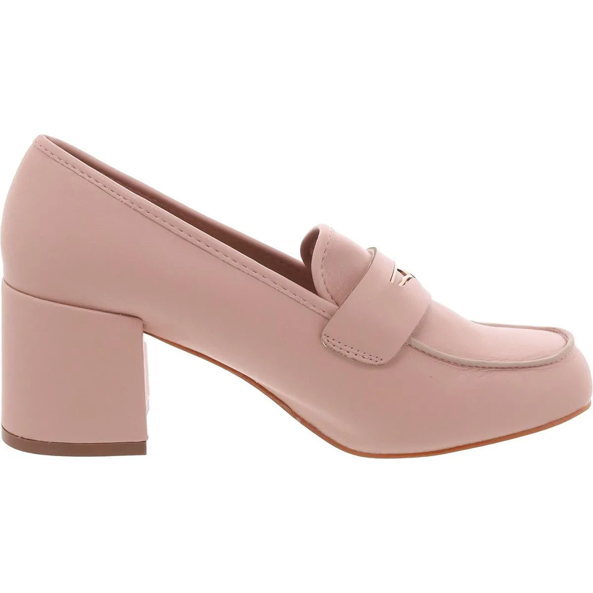 Liyla Womens Comfort Insole Block Heel Loafer Heels