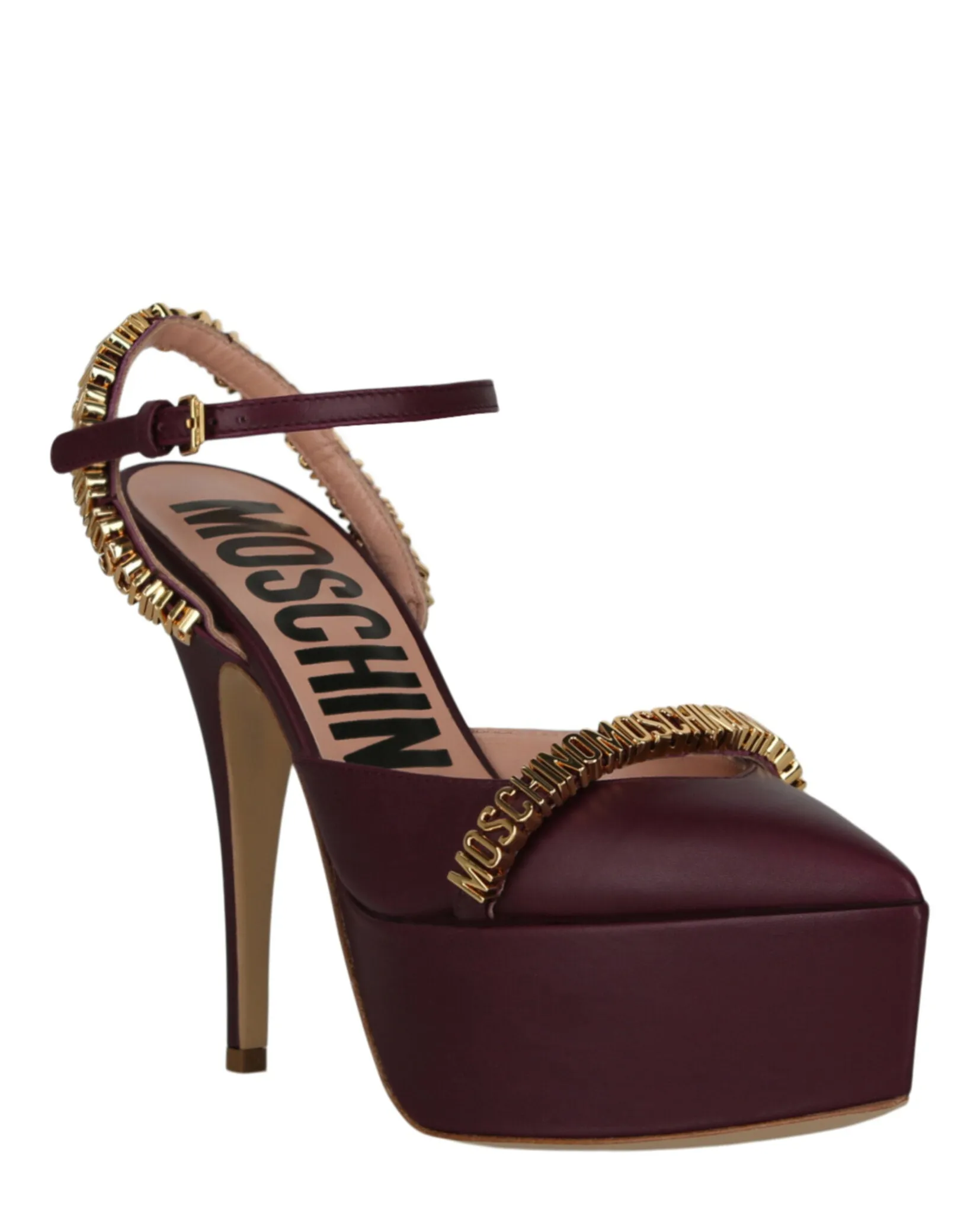 Logo Lettering Ankle Strap Pumps