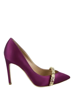 Logo Lettering Satin Pumps