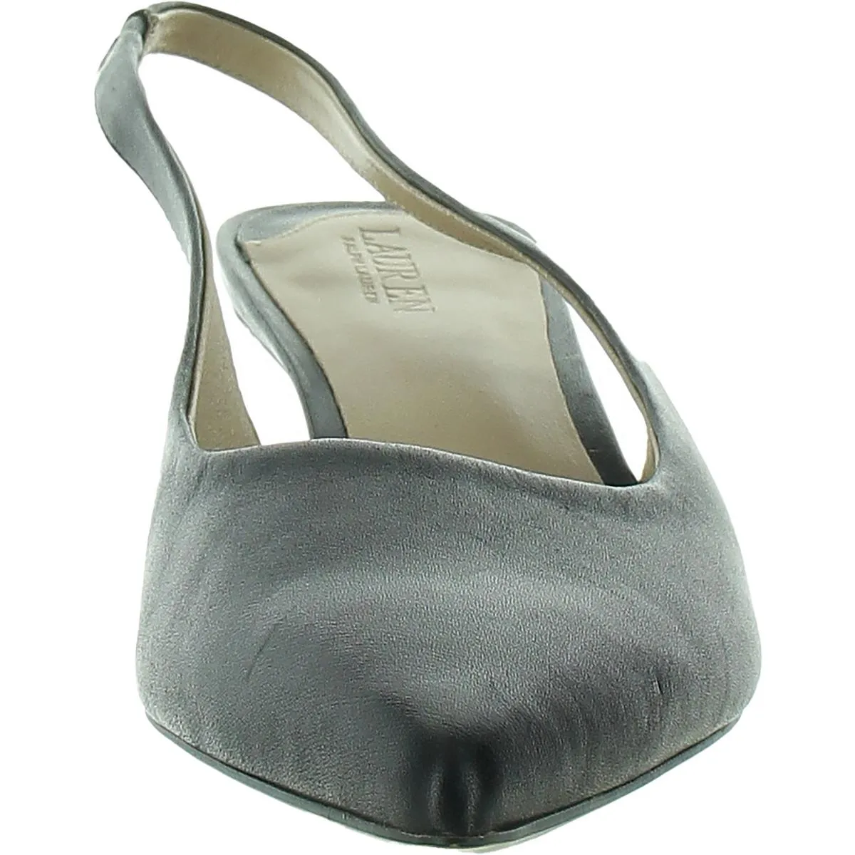 Lolah Womens Leather Gathered Kitten Heels