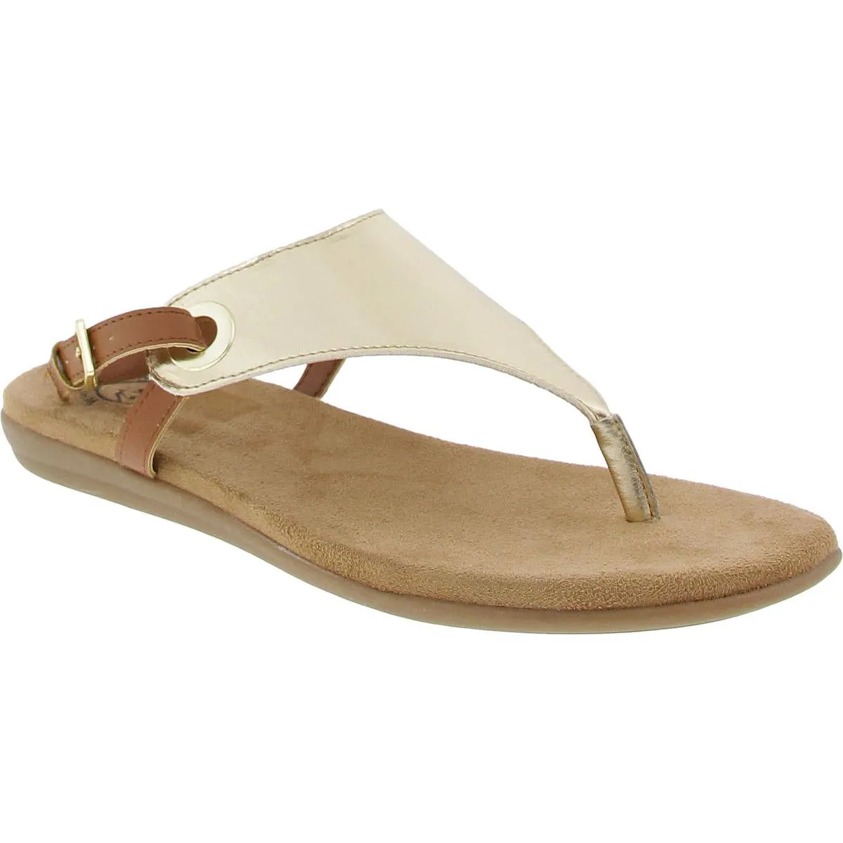 London Womens Buckle Thong Flat Sandals