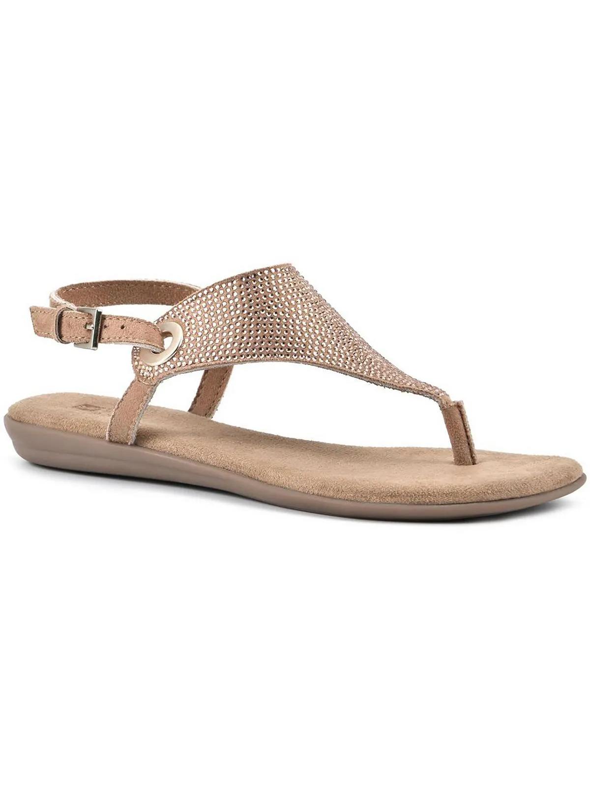 London Womens Buckle Thong Flat Sandals