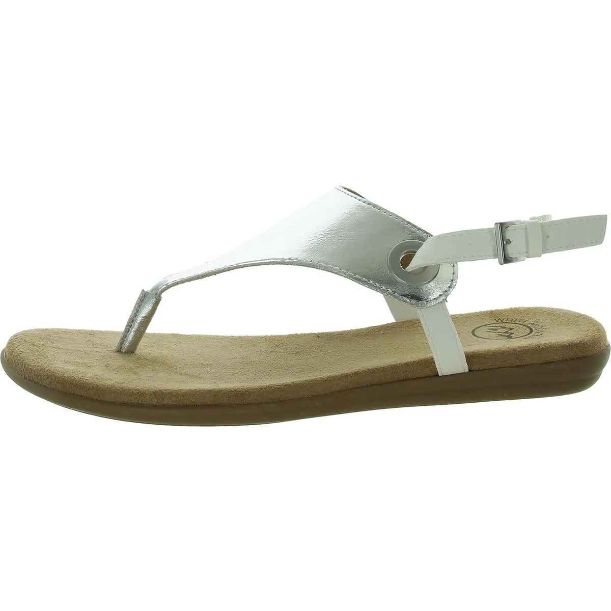 London Womens Buckle Thong Flat Sandals
