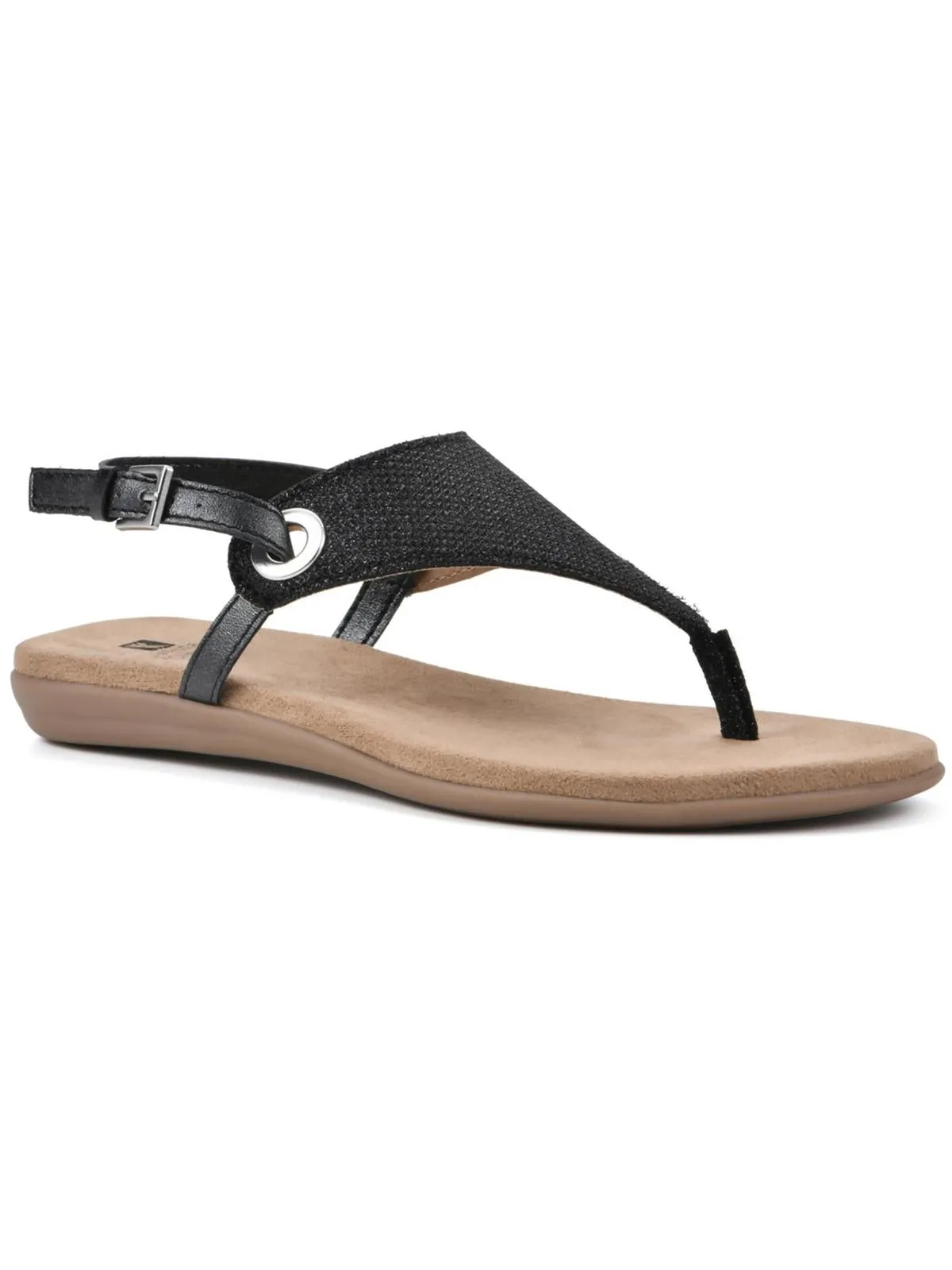 London Womens Buckle Thong Flat Sandals