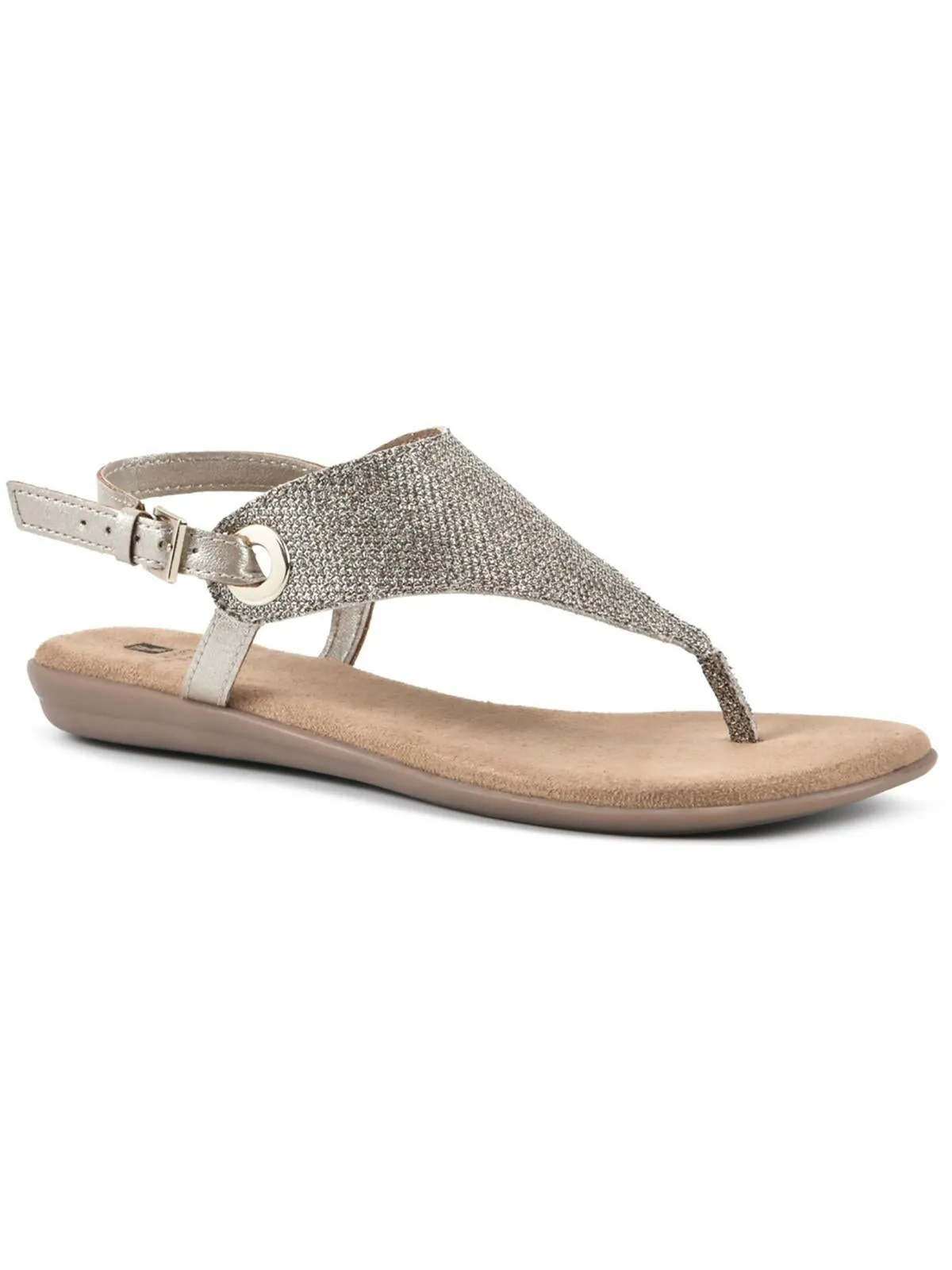 London Womens Buckle Thong Flat Sandals